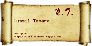Mussil Tamara névjegykártya